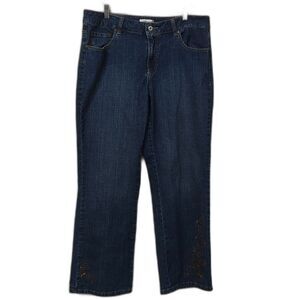Coldwater Creek Jeans WOMENS Medium Wash Size W18 Blue Straight Leg Embellished